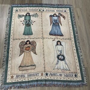 Angels of the SEASONS Tapestry Throw New Washable artist Cindy Shamp made USA